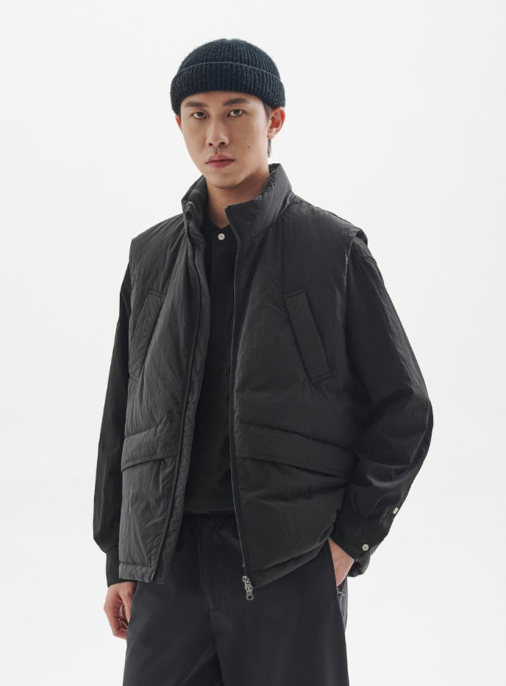 【撥水機能性650FP＋】white duck down vest N4720 - NNine