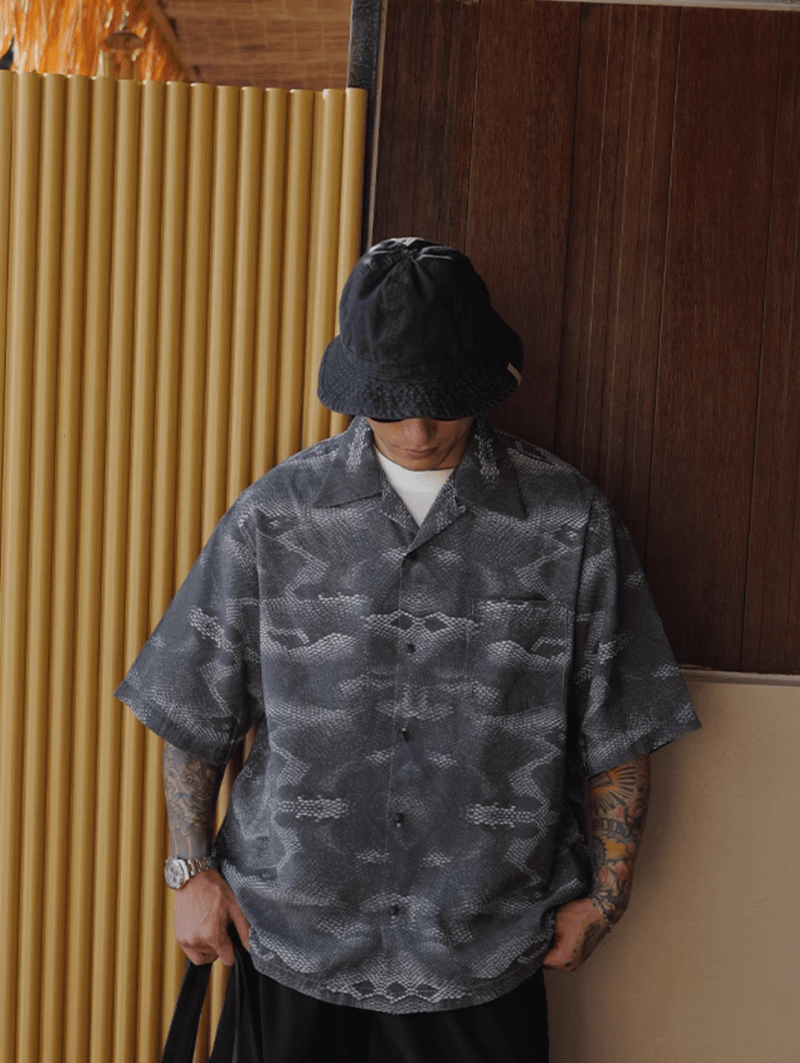 スネークプリントアロハシャツ モダール82% / Snake Print Aloha Shirt N5468 - ファッション通販NNine（ナイン）