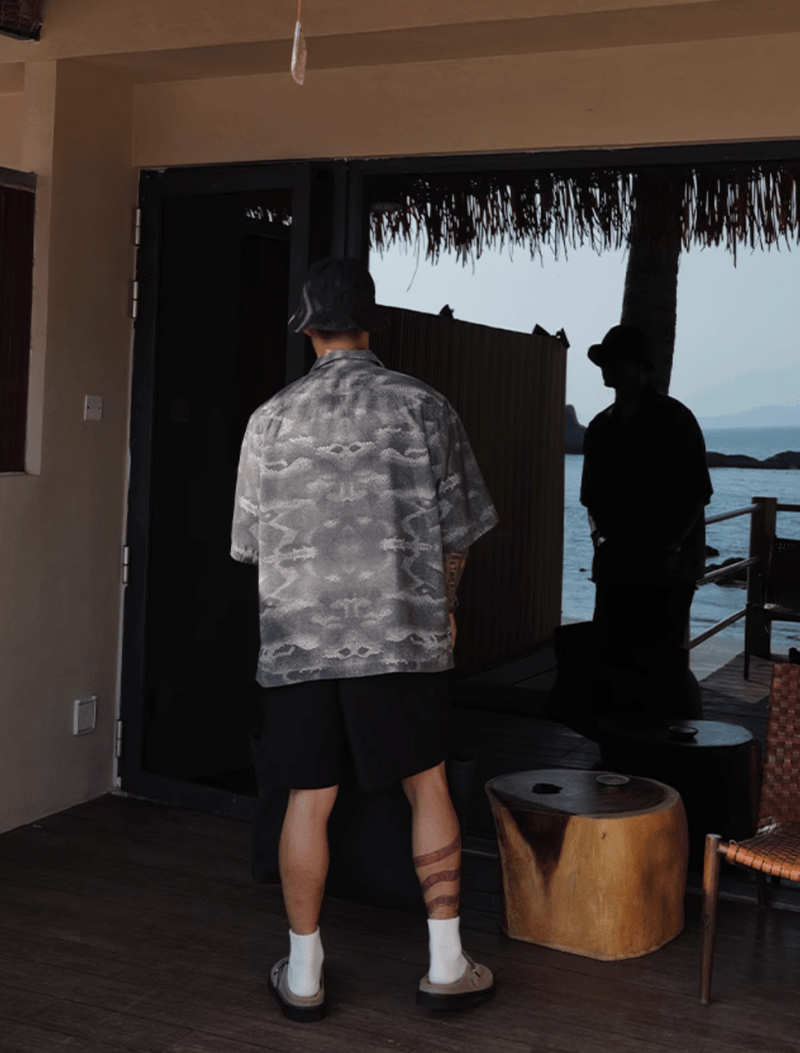 スネークプリントアロハシャツ モダール82% / Snake Print Aloha Shirt N5468 - ファッション通販NNine（ナイン）