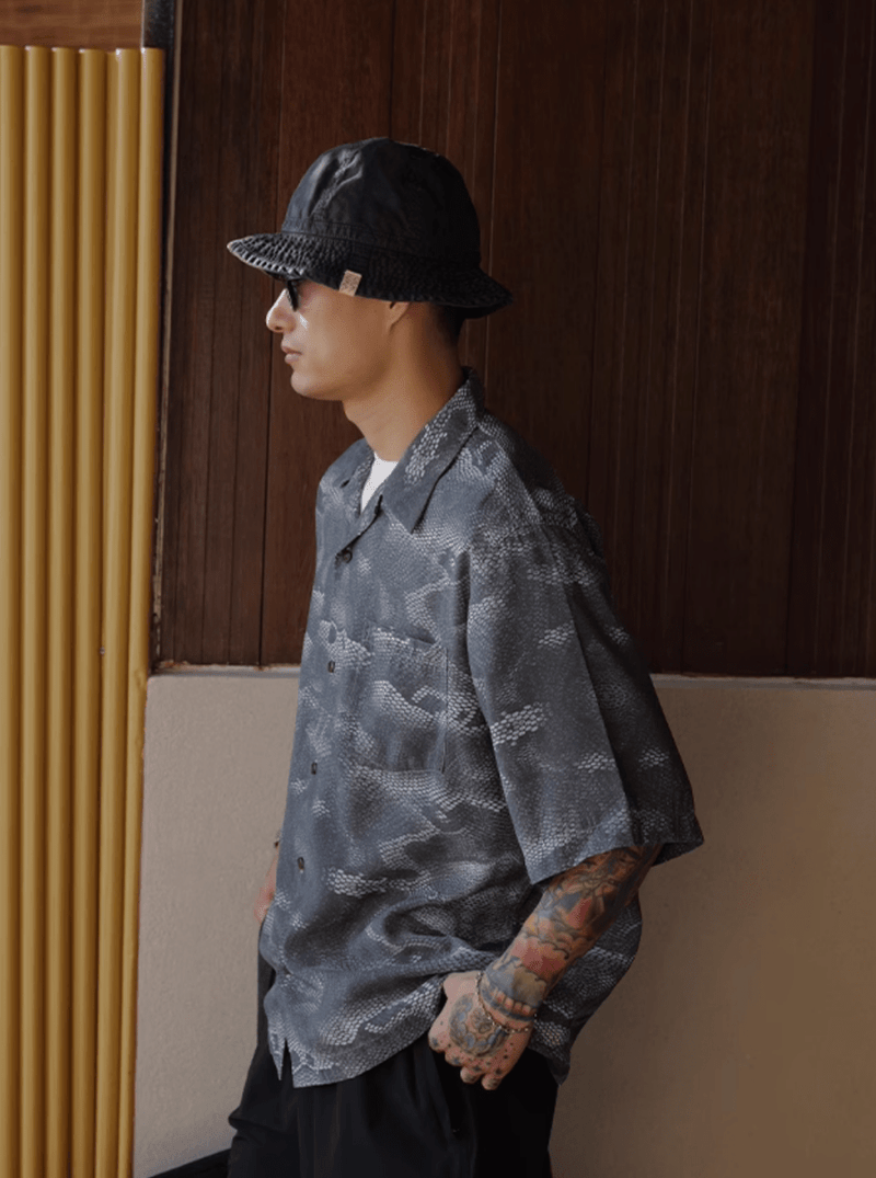 スネークプリントアロハシャツ モダール82% / Snake Print Aloha Shirt N5468 - ファッション通販NNine（ナイン）