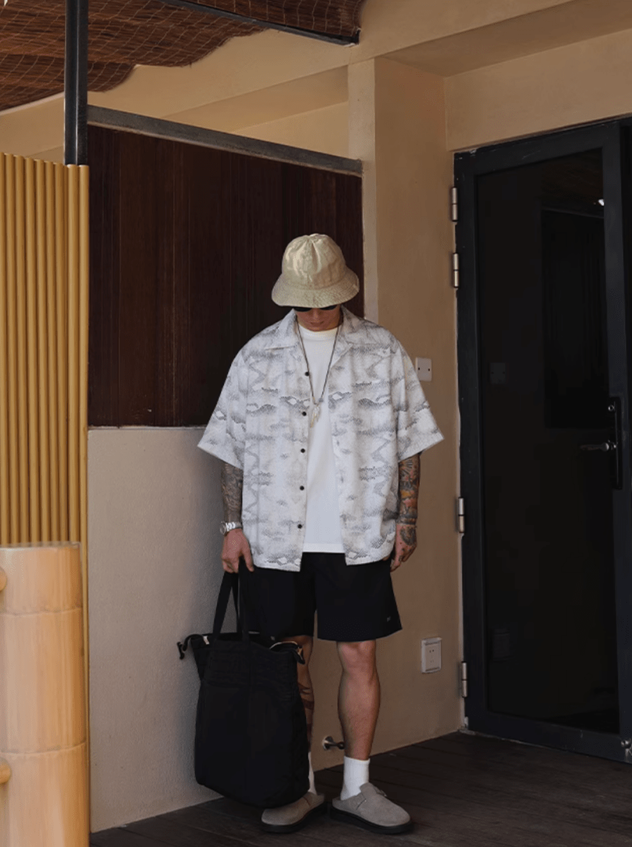 スネークプリントアロハシャツ モダール82% / Snake Print Aloha Shirt N5468 - ファッション通販NNine（ナイン）