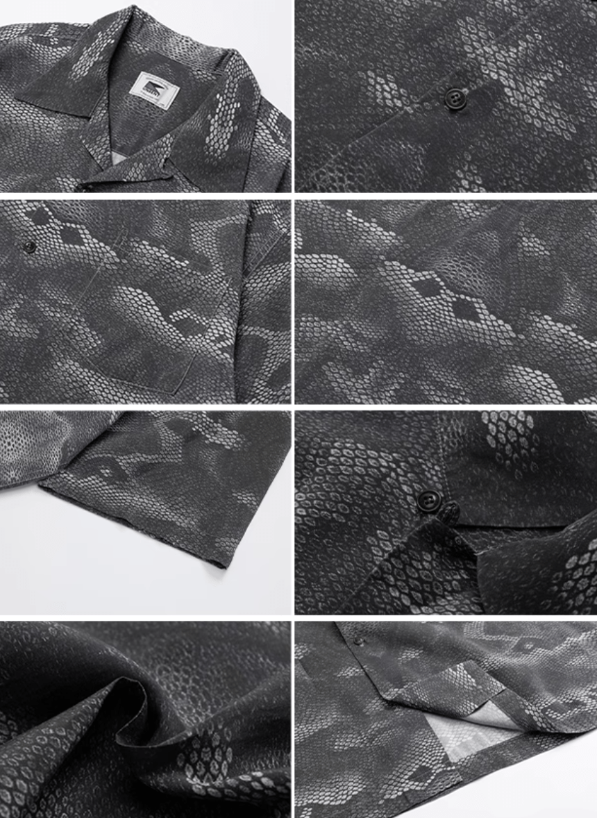 スネークプリントアロハシャツ モダール82% / Snake Print Aloha Shirt N5468 - ファッション通販NNine（ナイン）