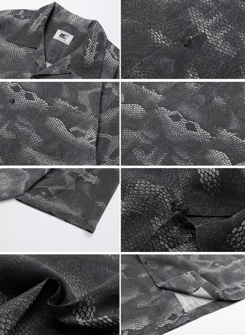 スネークプリントアロハシャツ モダール82% / Snake Print Aloha Shirt N5468 - ファッション通販NNine（ナイン）
