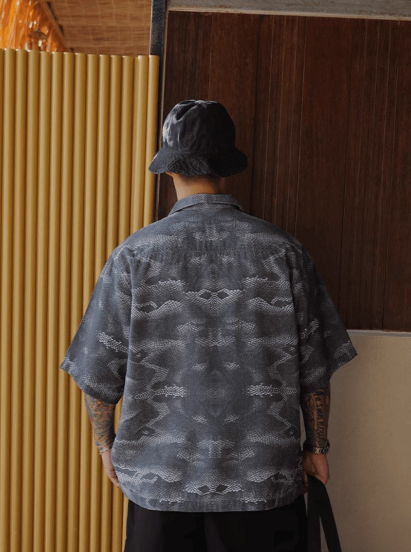 スネークプリントアロハシャツ モダール82% / Snake Print Aloha Shirt N5468 - ファッション通販NNine（ナイン）