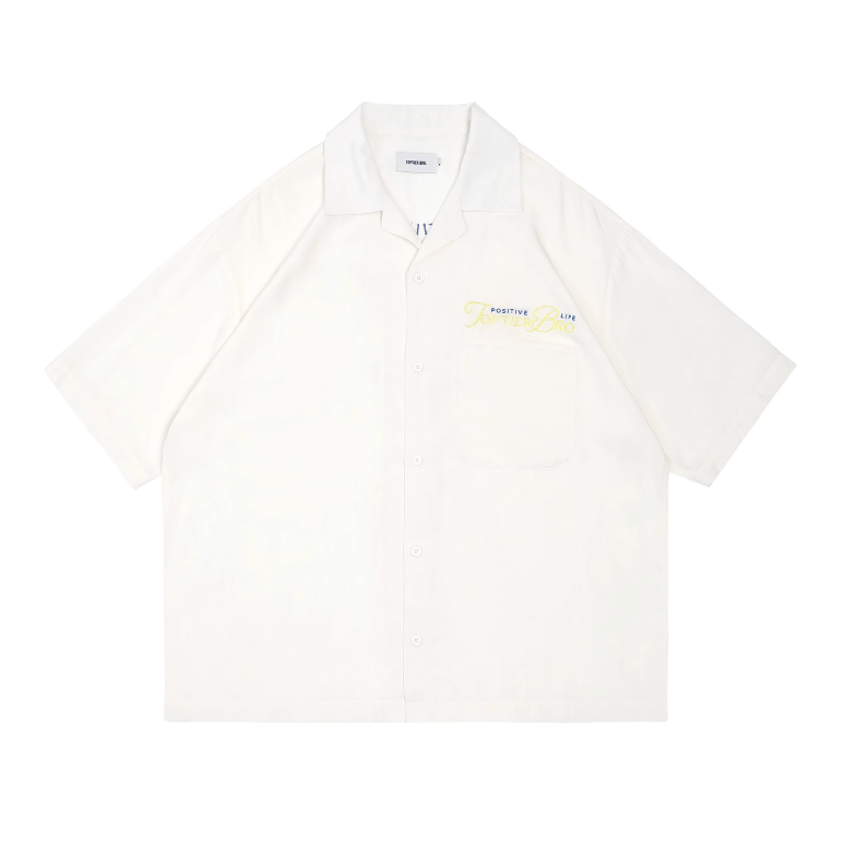 バック刺繍オープンカラーシャツ ライオセル95% / Back Embroidered Shirt N5514 - ファッション通販NNine（ナイン）