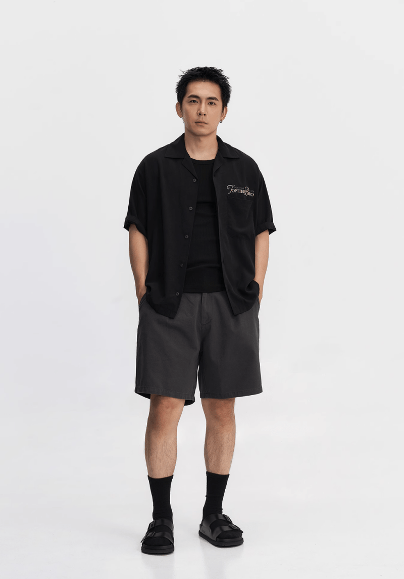 バック刺繍オープンカラーシャツ ライオセル95% / Back Embroidered Shirt N5514 - ファッション通販NNine（ナイン）