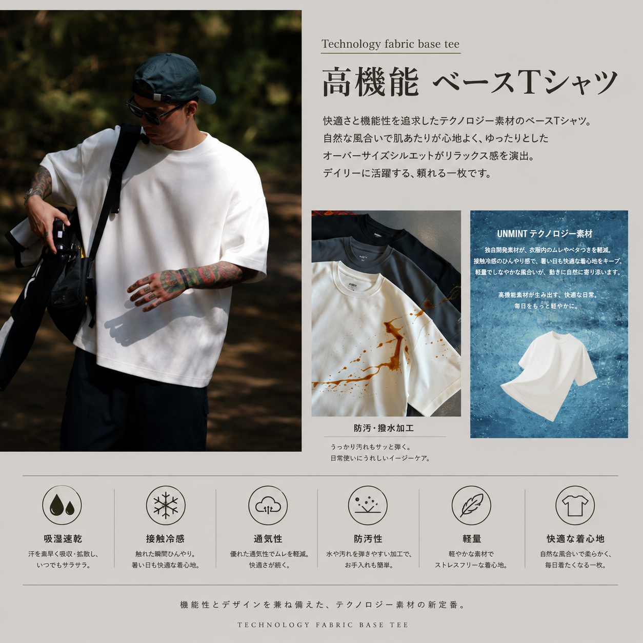 【累計販売1.1万枚突破!!】【2026最新改良版】Technology Base Tee   N1912