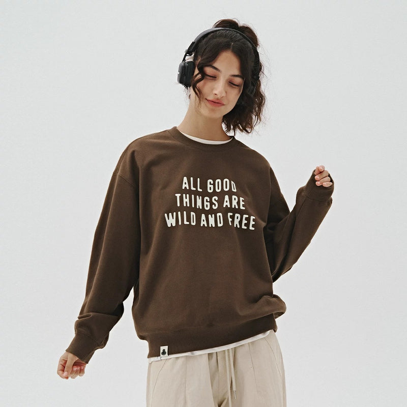 420G message print sweatshirt   N4563