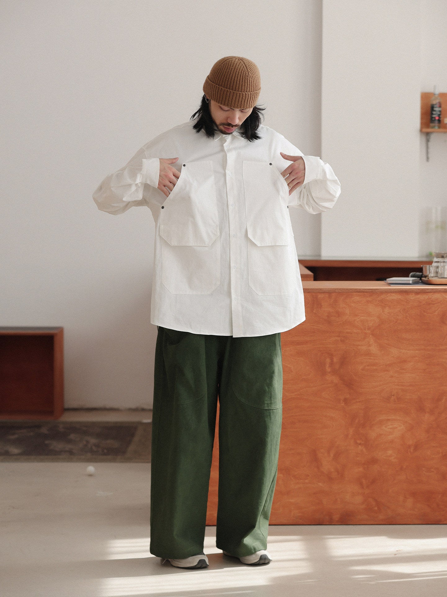 スタッズアクセント ワークシャツジャケット N6724