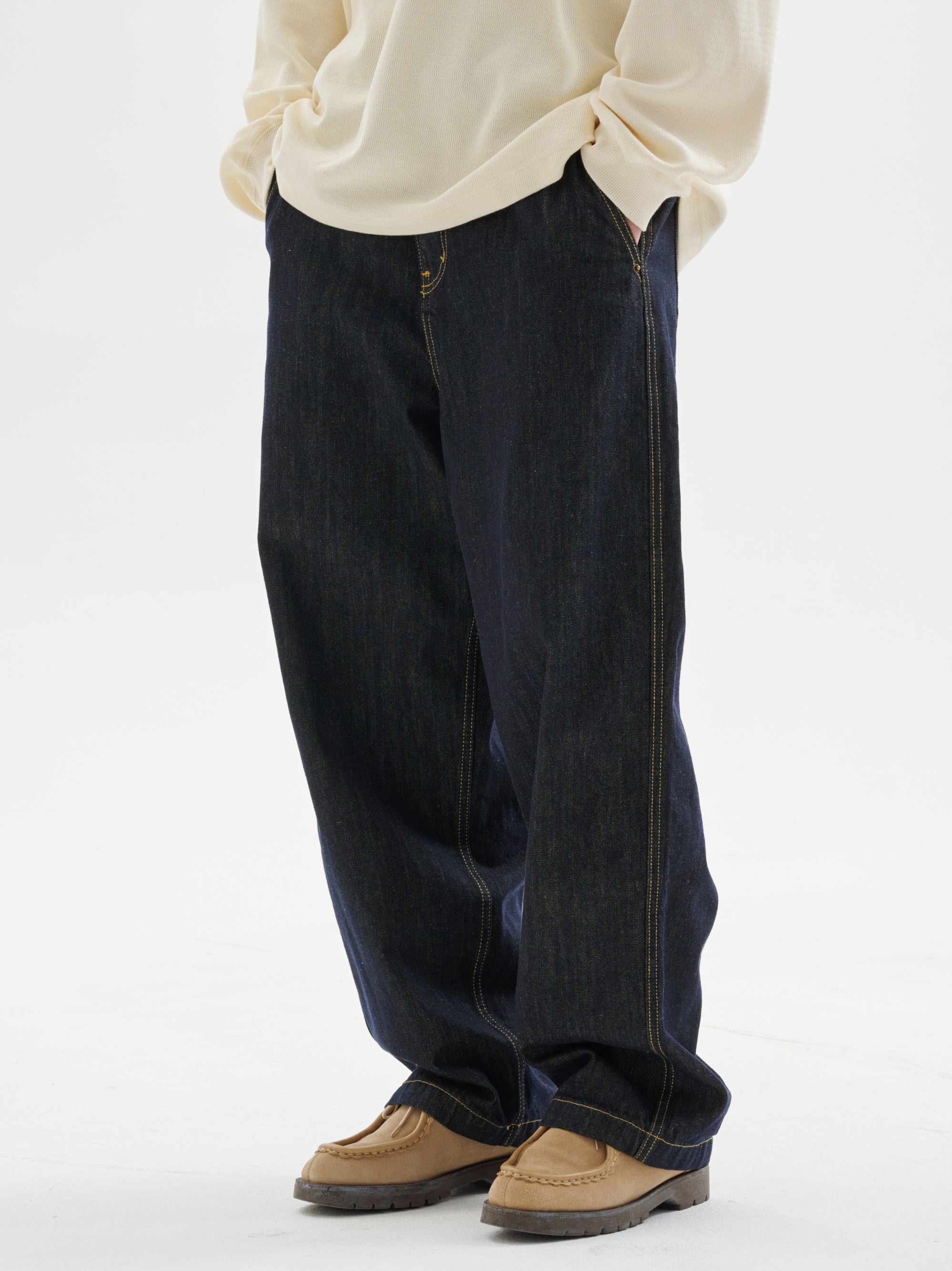 13.2oz・ソリッドウォッシュ・リジッドワイドデニム　N6228