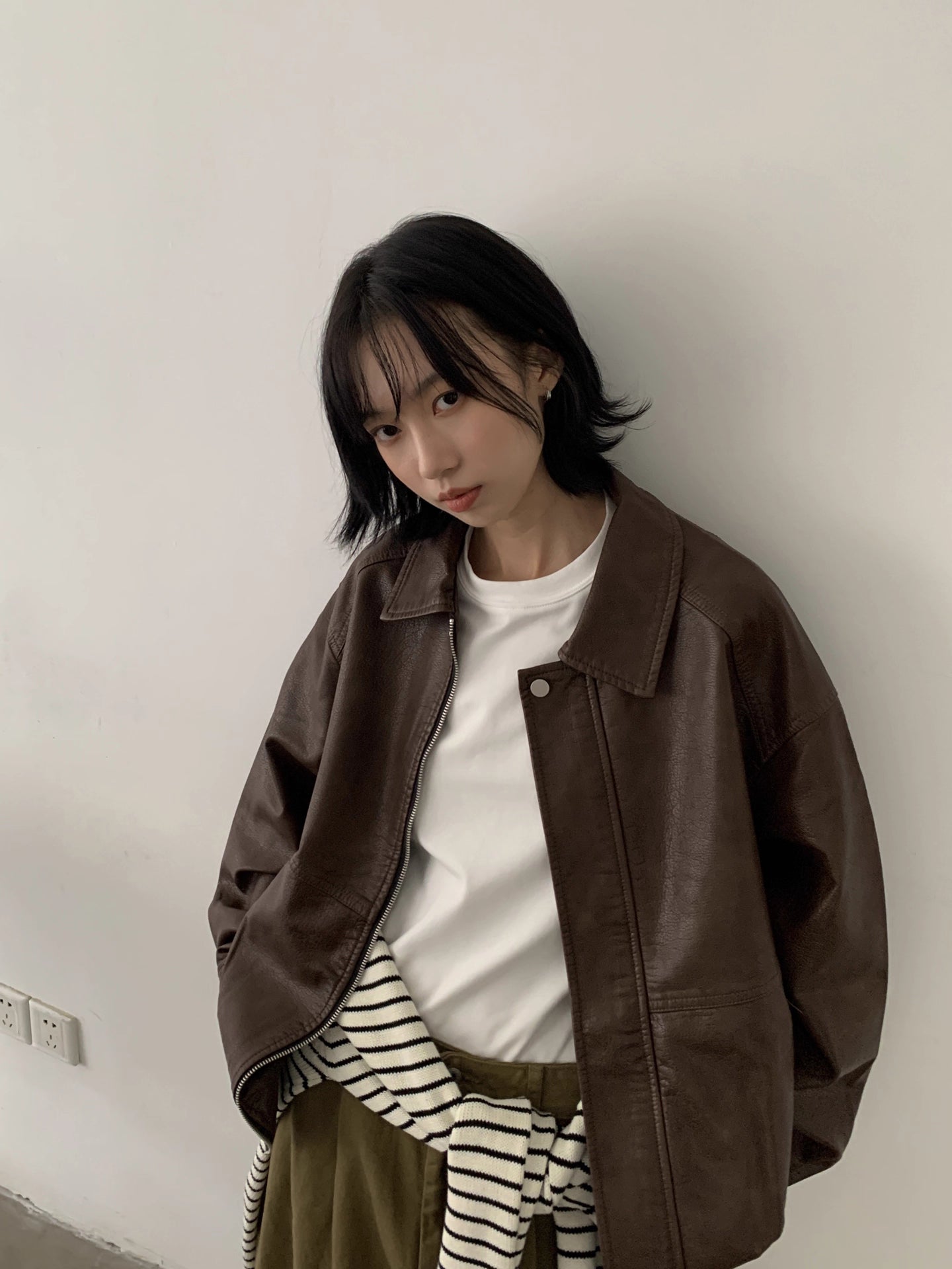 ユニセックス マイヤールレザーショートジャケット　N5965
