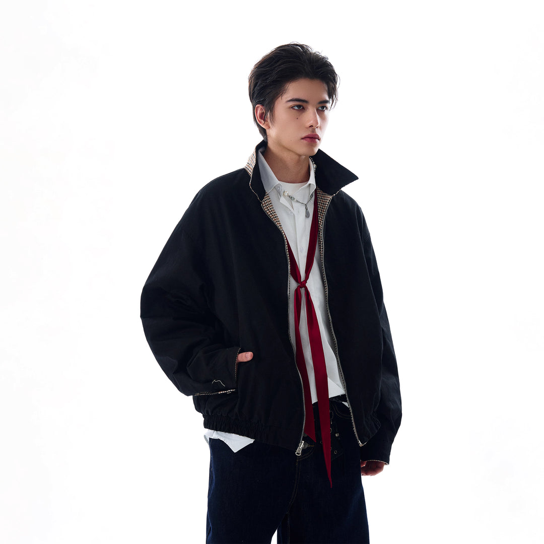 希少 FICCE フィッチェ 王国 フラッグ リバーシブル ブルゾン ジャケット 千鳥格子柄リバーシブルビッグブルゾン N5896