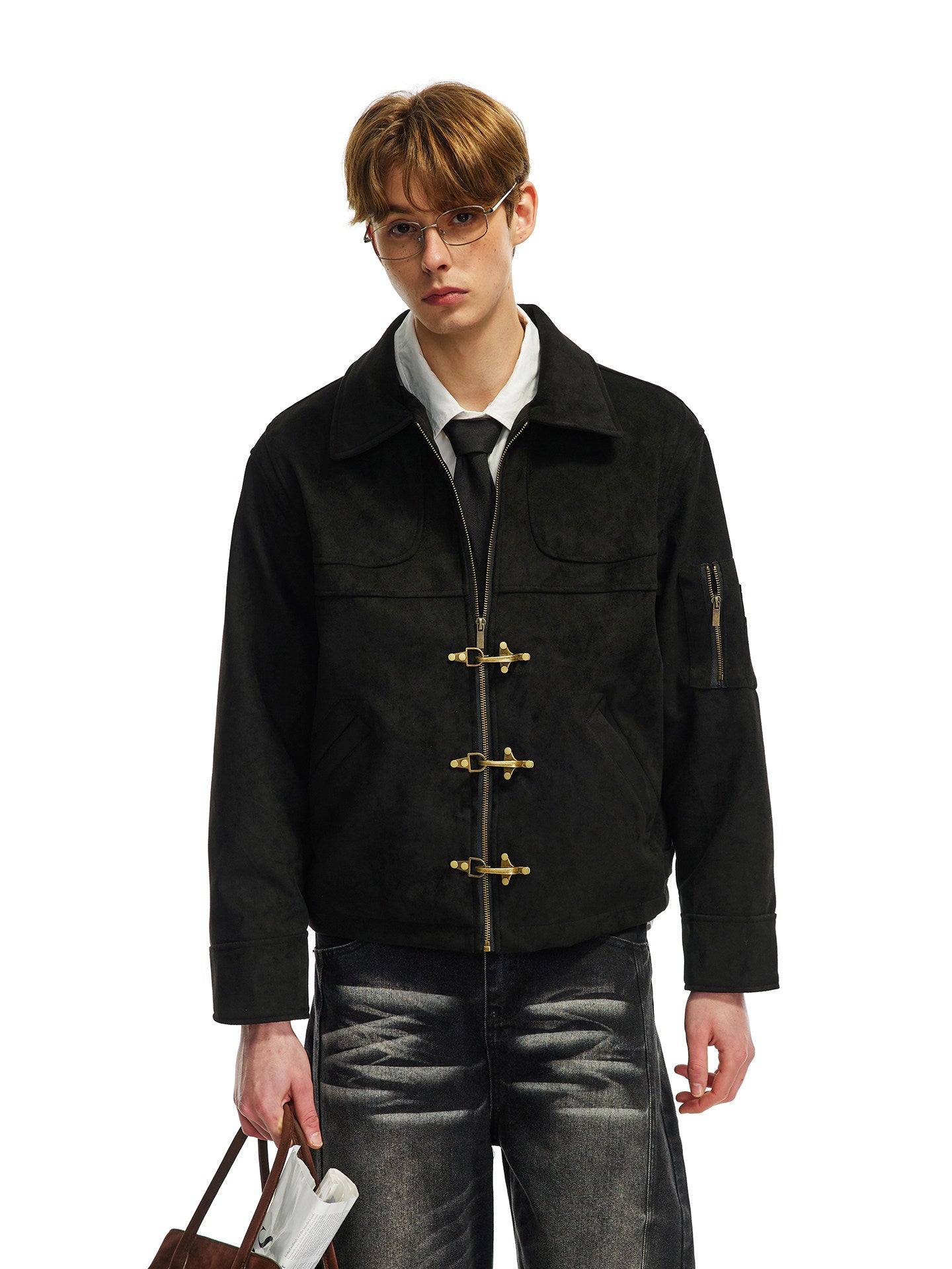 ヴィンテージスエード デコンストラクト ショートブルゾン　N6616