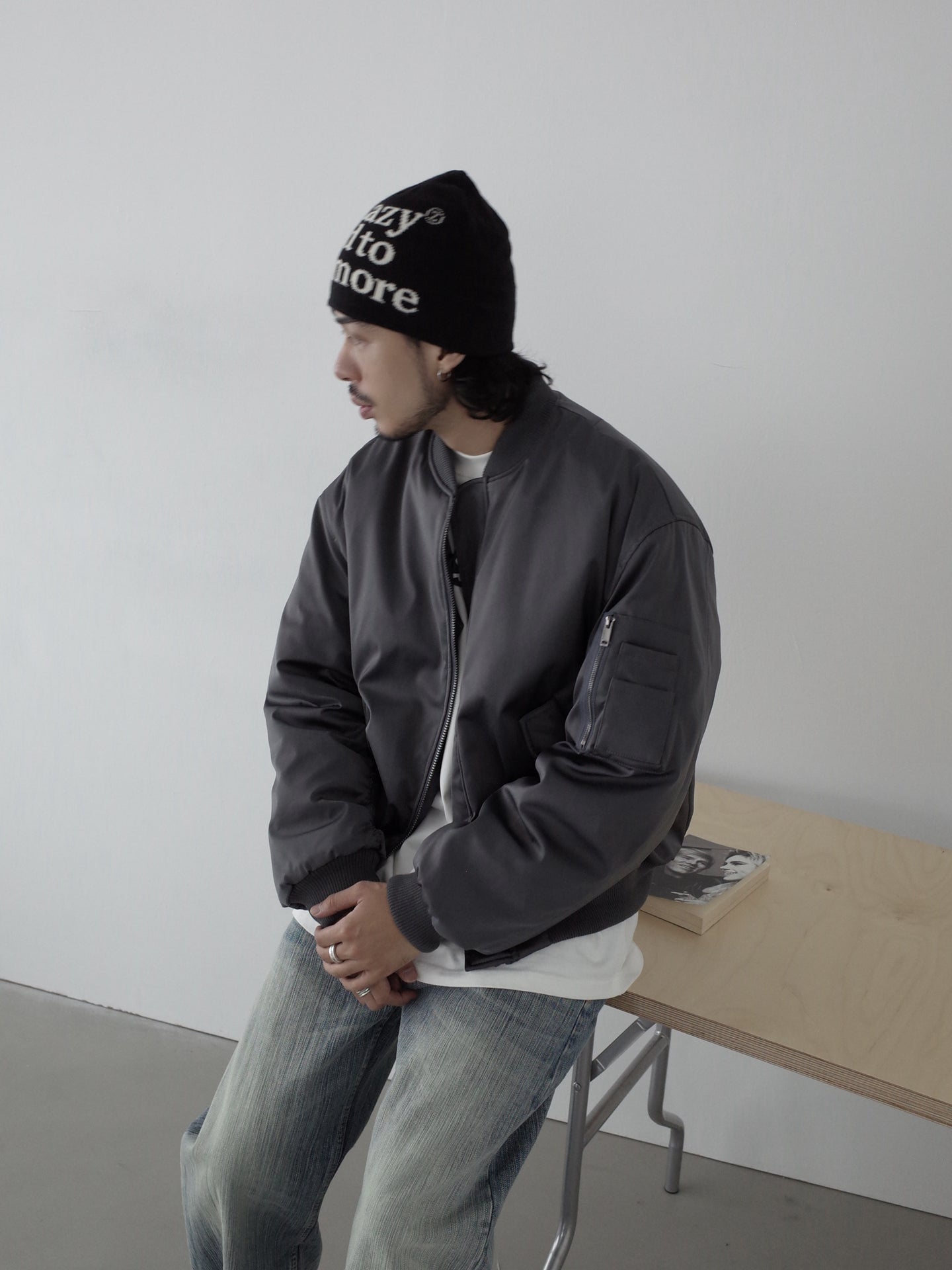 ボクシー短丈フライト 中綿MA1ジャケット N6296