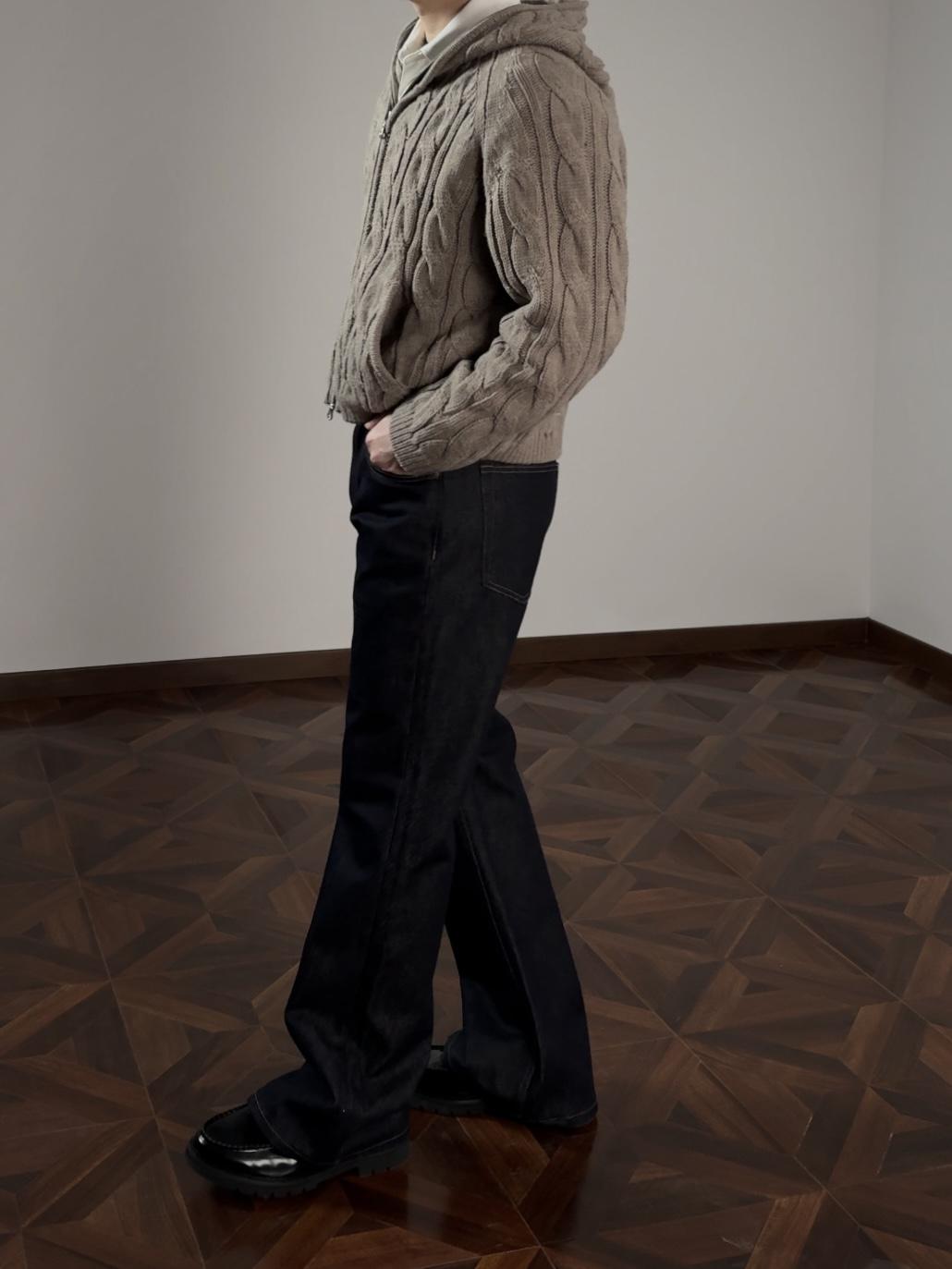 13.5ozリジッド・微フレア・ハンドステッチデニム N6204