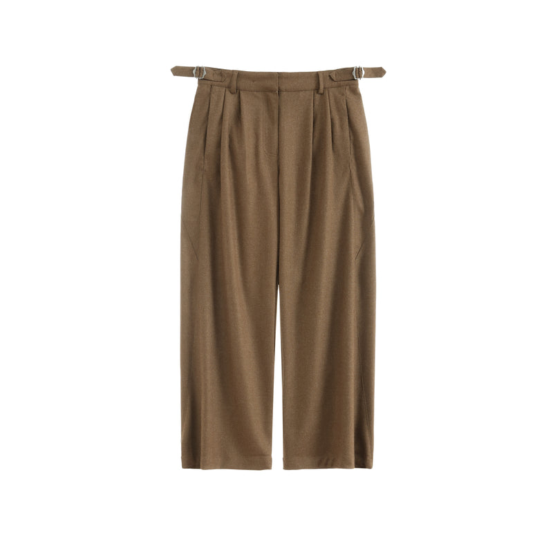 brushed belt pants / woolly tech stack pants N4509