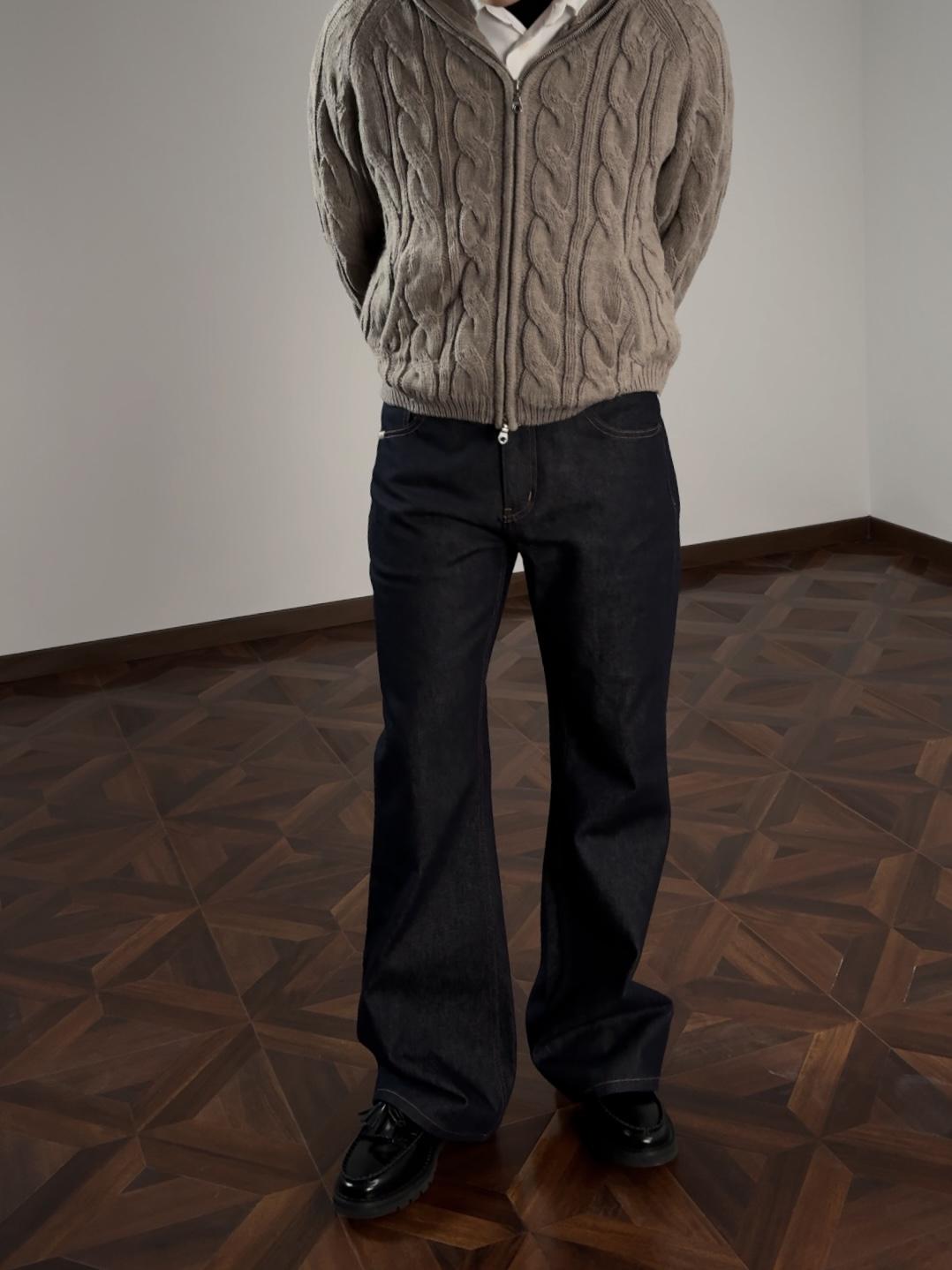 13.5ozリジッド・微フレア・ハンドステッチデニム N6204