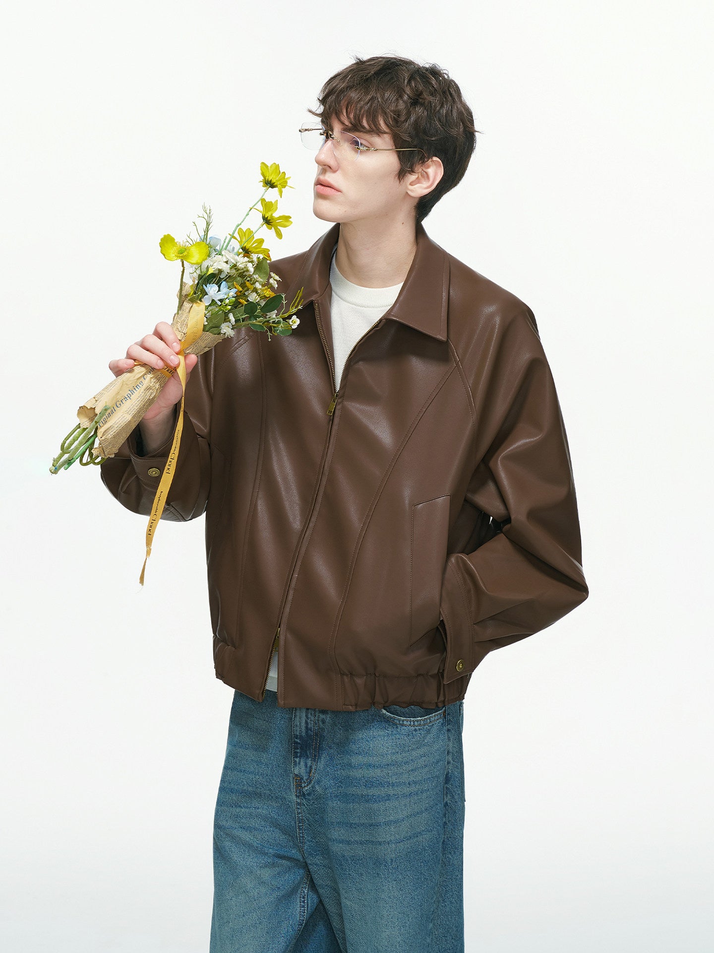 クリーンフィット ダブルジップ レザーライダース　N6350