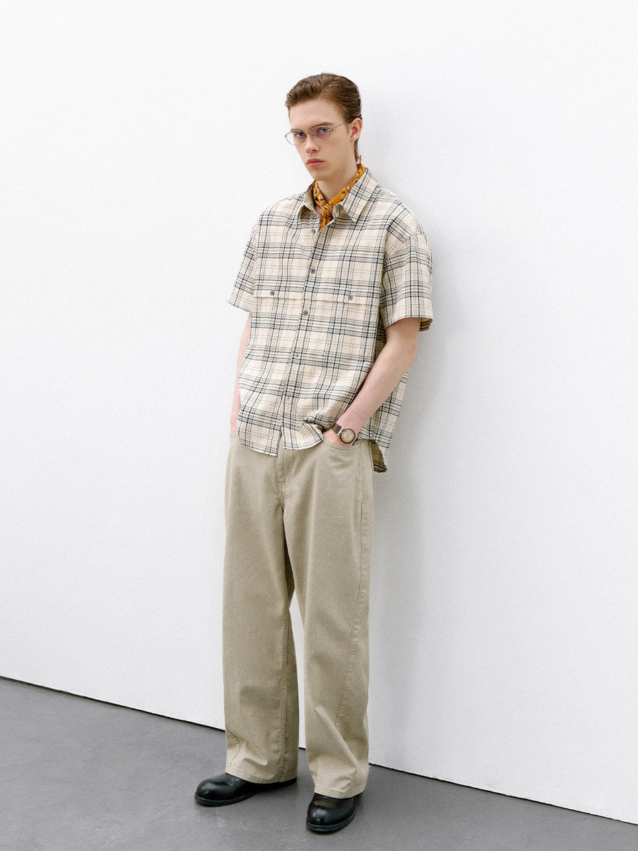 ヴィンテージウォッシュ ルーズストレートデニム　N6603