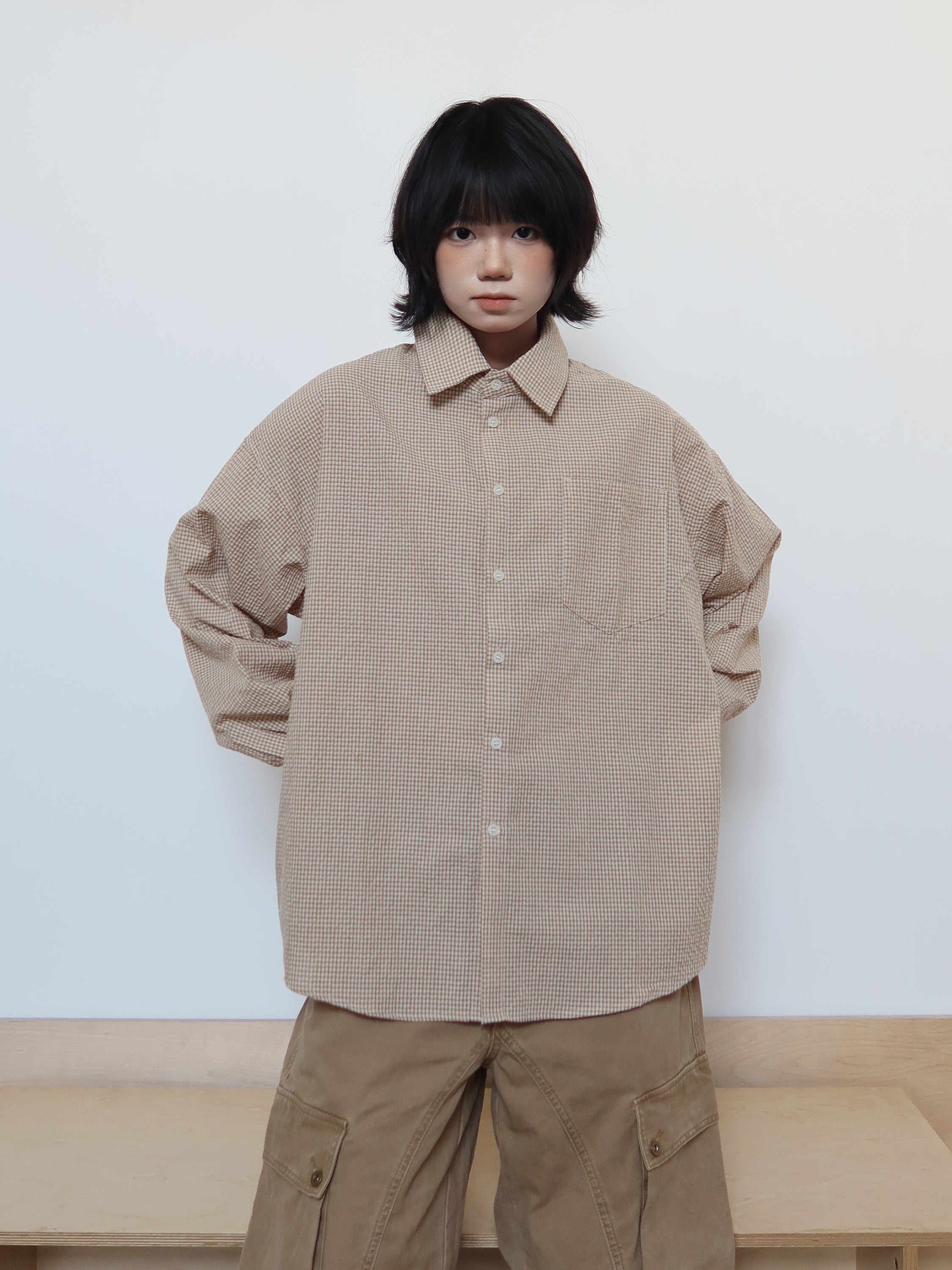 ギンガムチェック・ボックスシャツ N6161