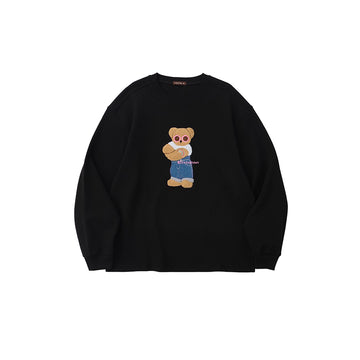 サガラ刺繍くまワッペンビッグスウェット N5932
