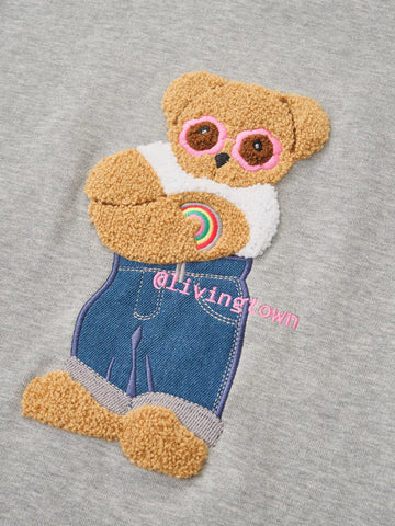 サガラ刺繍くまワッペンビッグスウェット N5932