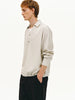 ドローストリング リネンブレンド プルオーバー ポロシャツ/ polo shirt   N5596