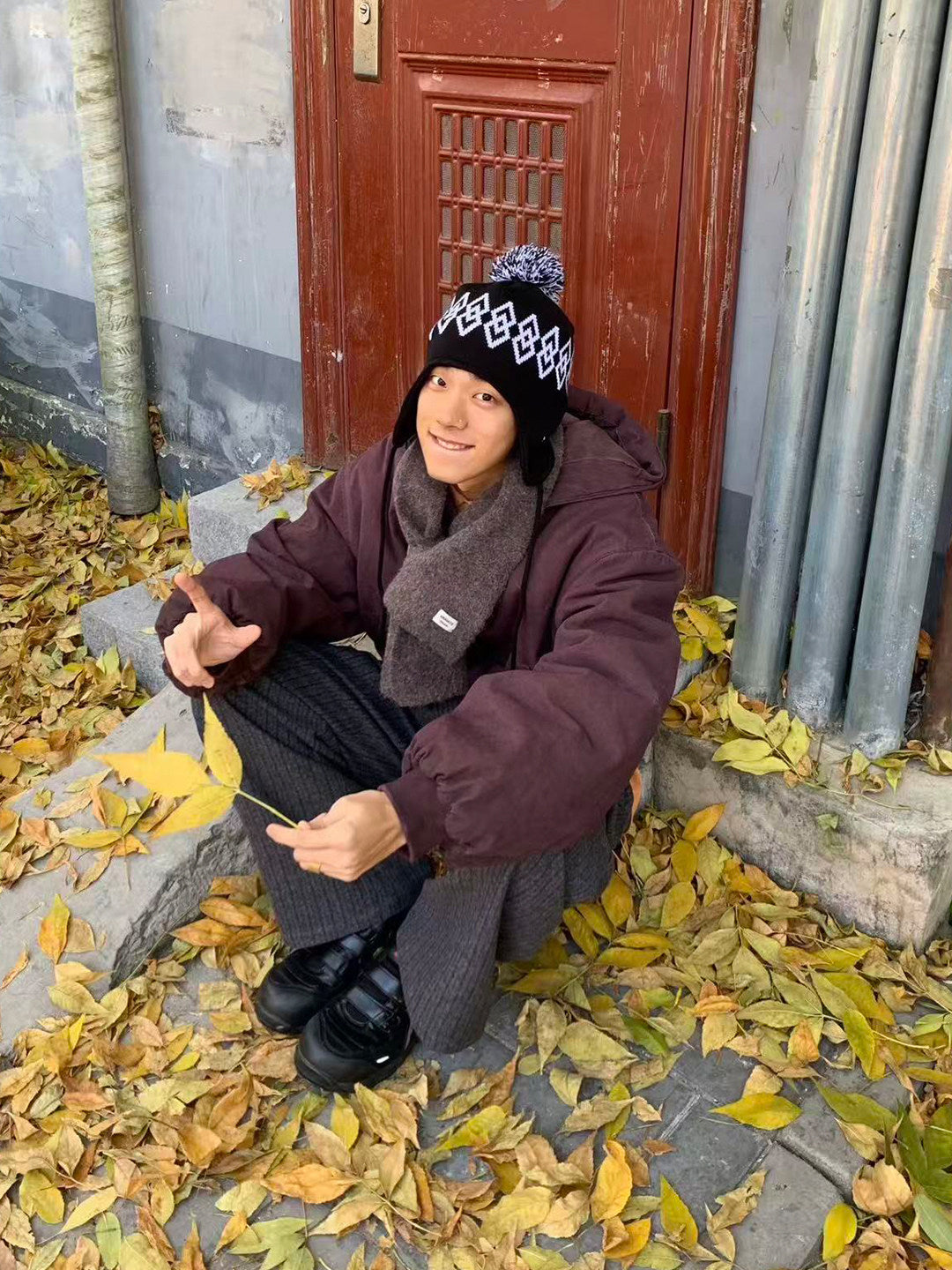 ウォッシュド ダーティレッド パデッドブルゾン N6467