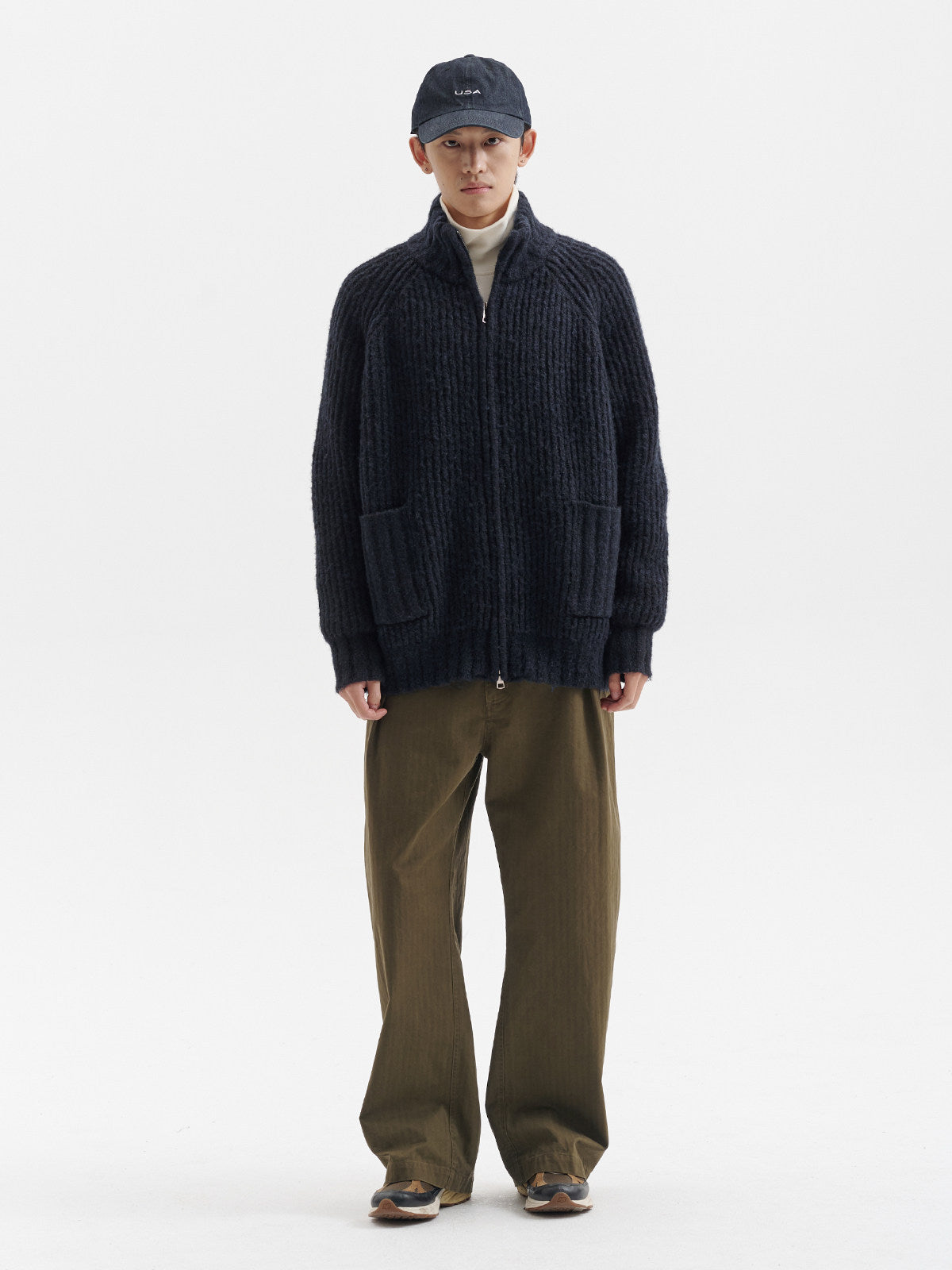 酵素ウォッシュ コットンツイル ワイドストレートパンツ　N6385