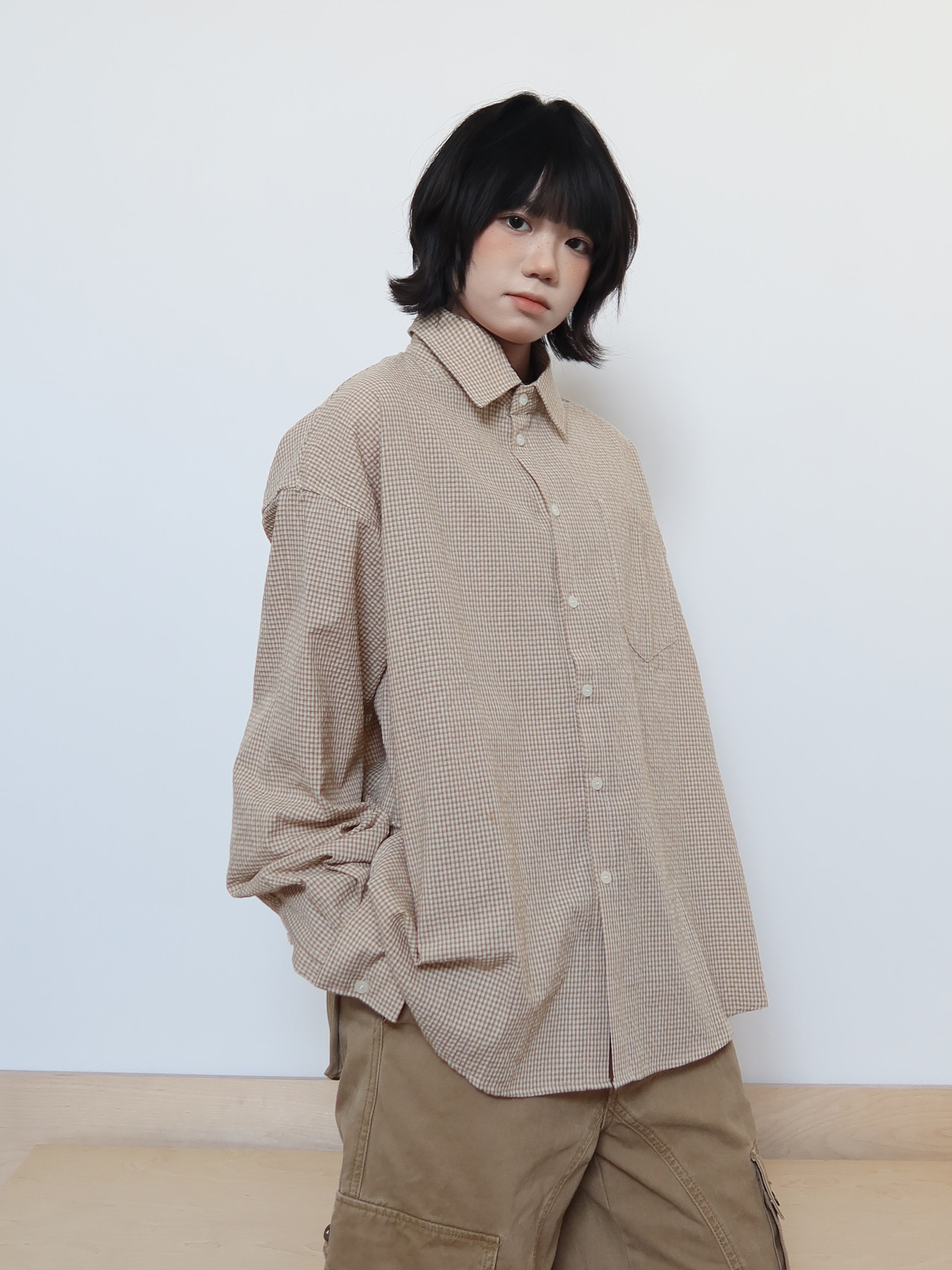 ギンガムチェック・ボックスシャツ N6161