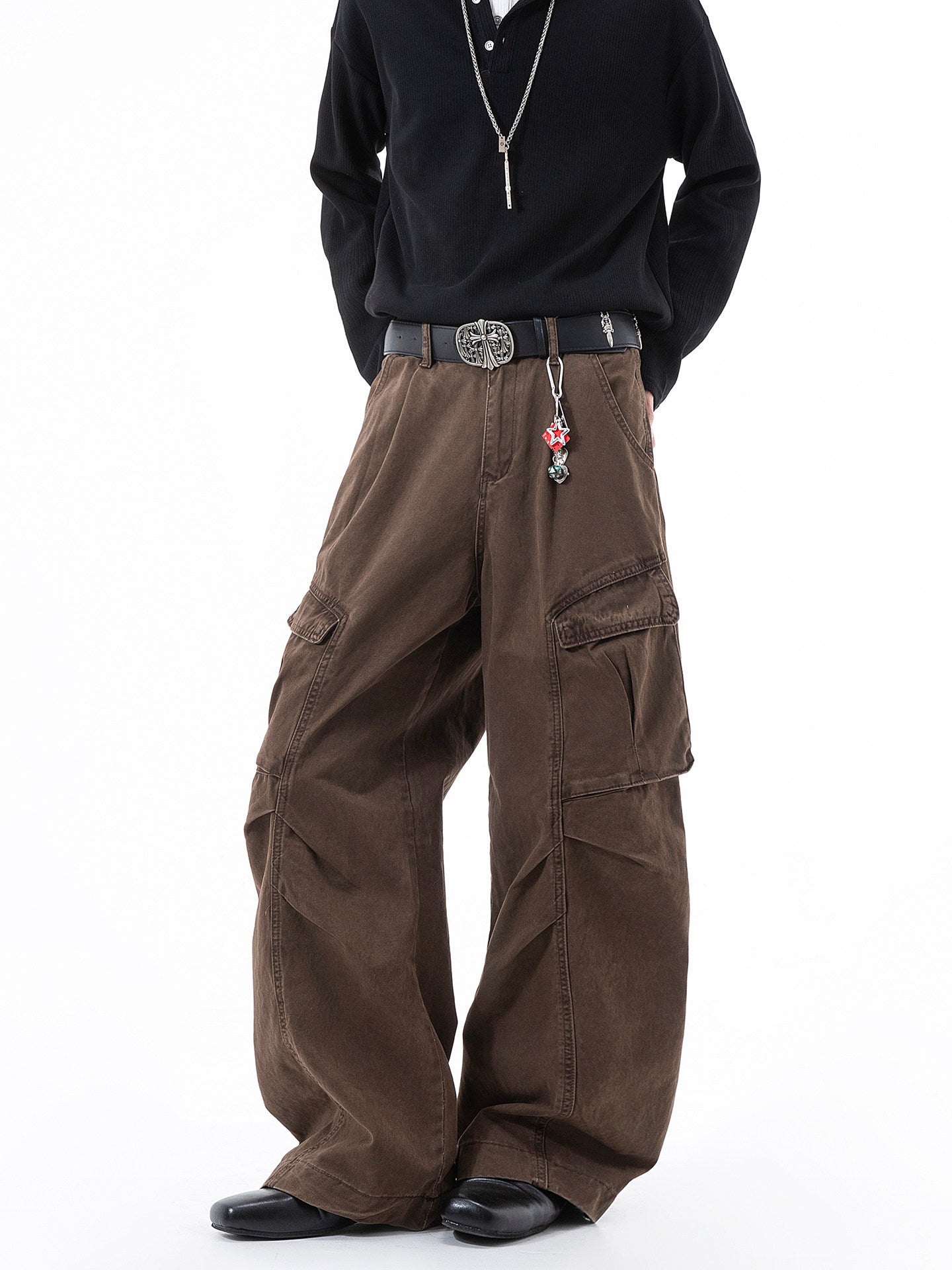 ヘビーウォッシュ ワイドストレート ワークパンツ N6330