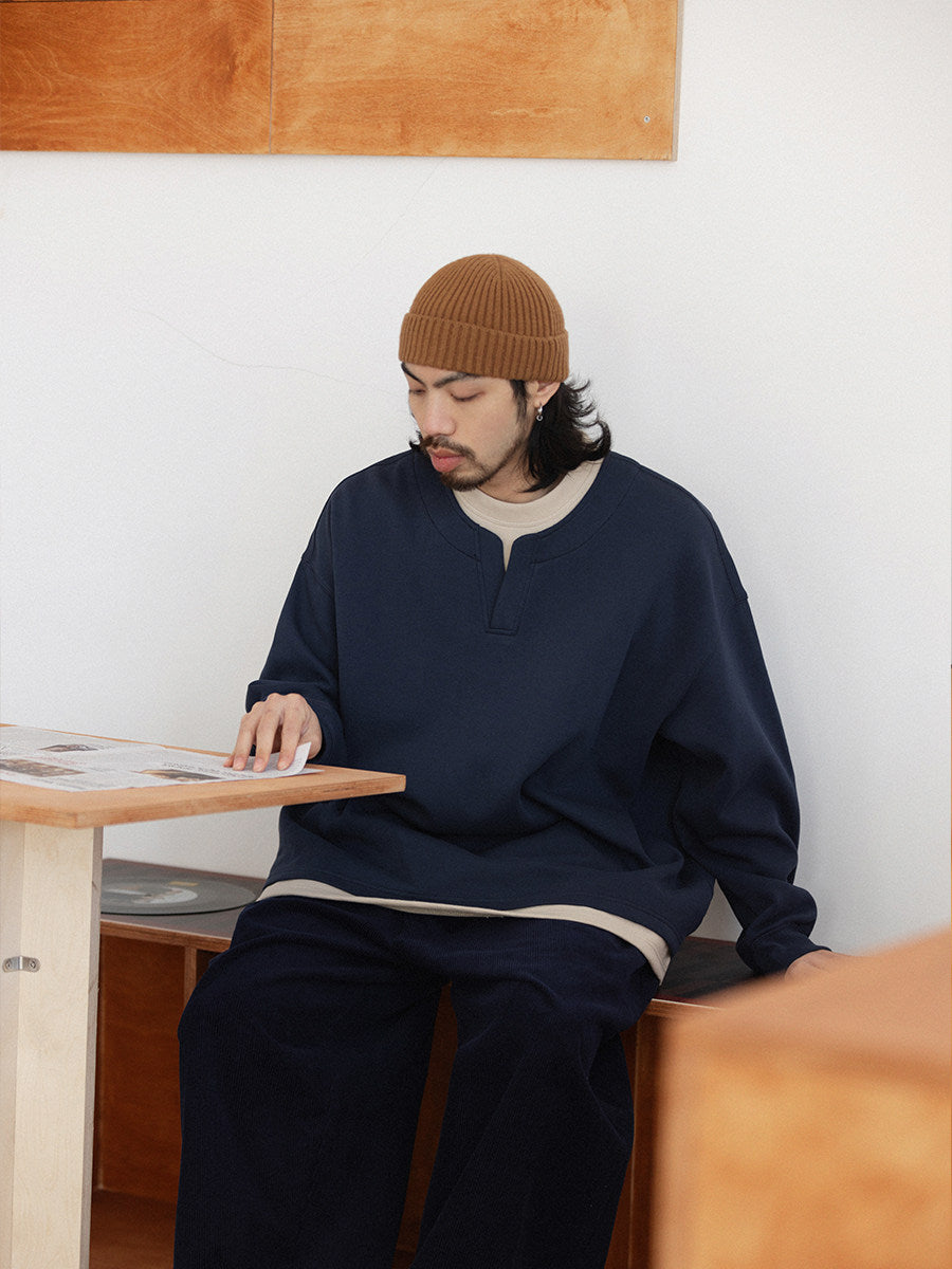 レイヤード風 ネイビースウェット  N6727