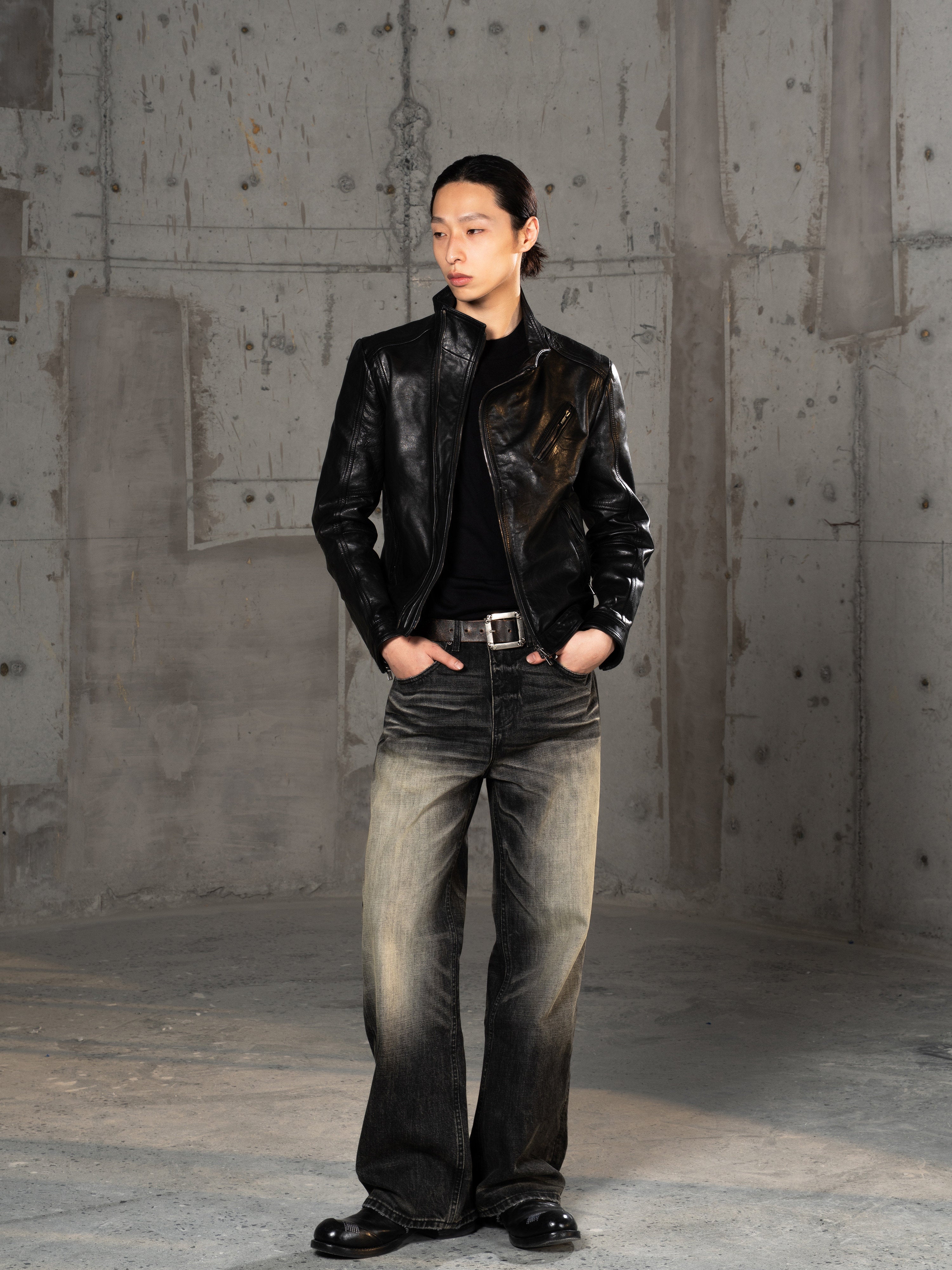 646ネバダウォッシュ ルーズストレートデニム　N6582