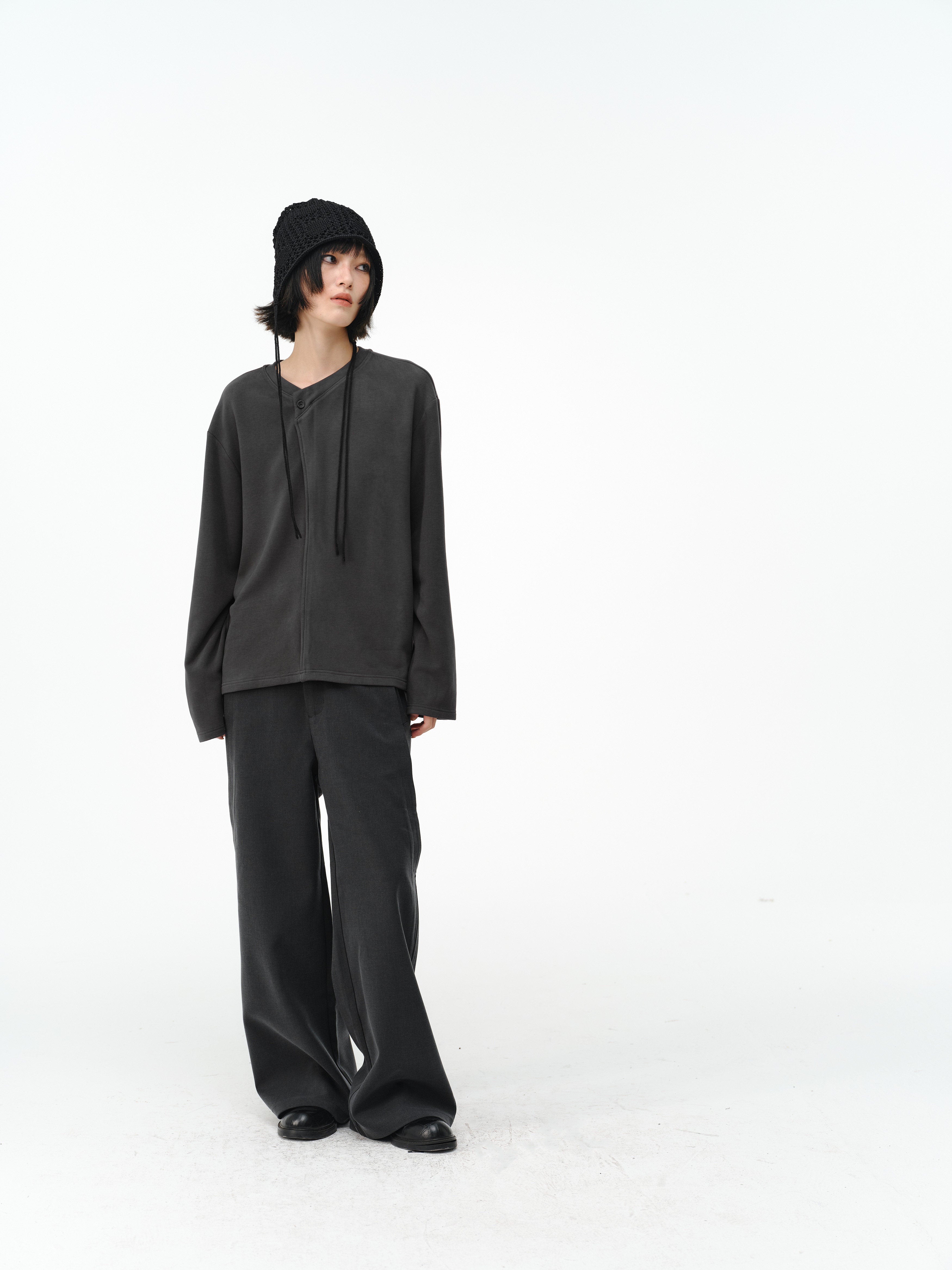 メリノウール混 Vネック ロングスリーブインナー N6370