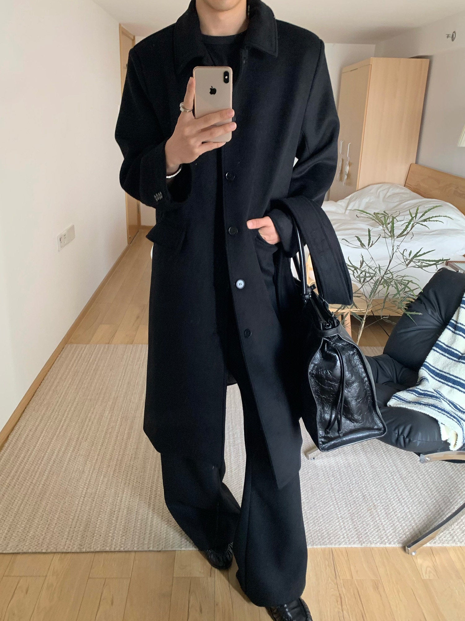 オーストラリア羊毛50％ ハンティングロングコート N6538