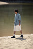 Distressed denim short sleeve shirt N5524