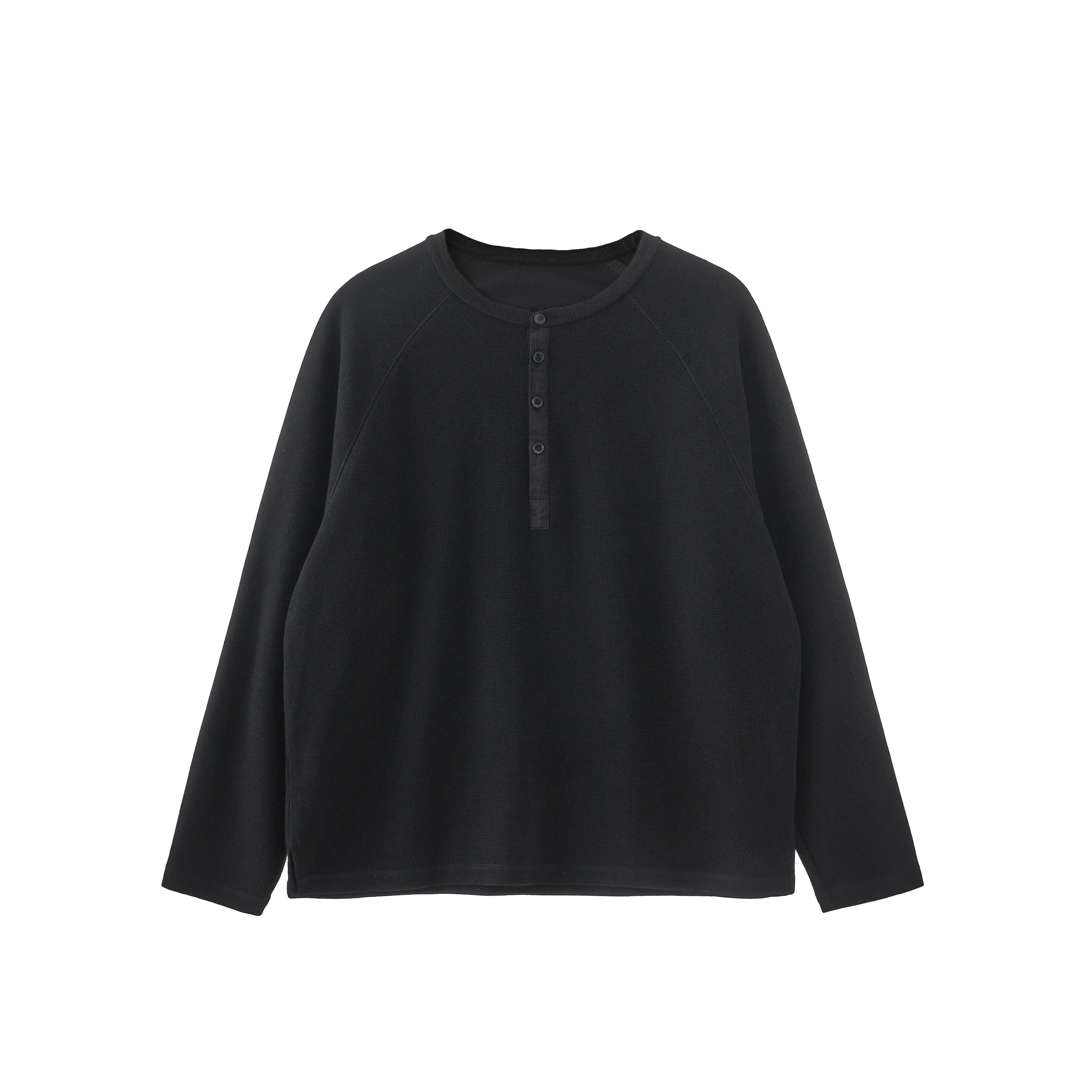 ヘンプワッフル ヘンリーネック ロングスリーブ　N6529