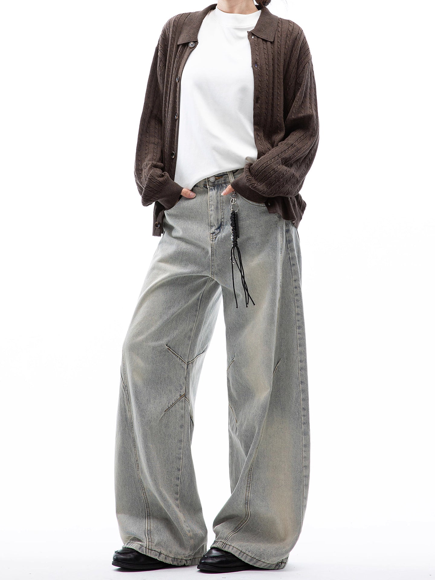 ウォッシュドワイドストレートデニム N6115