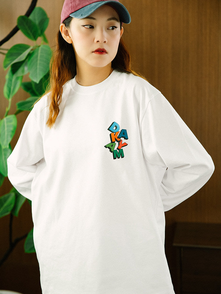 キューブロゴ プリント ヘビーウェイト ロングT　N6381