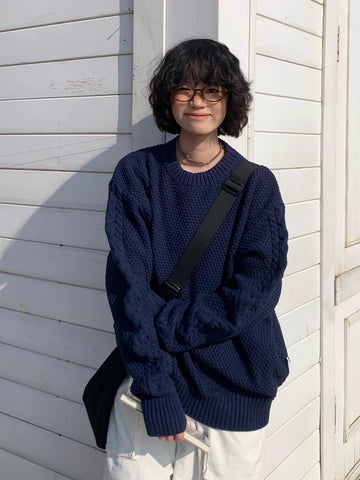 スリーブケーブル・テクスチャーニット N6060