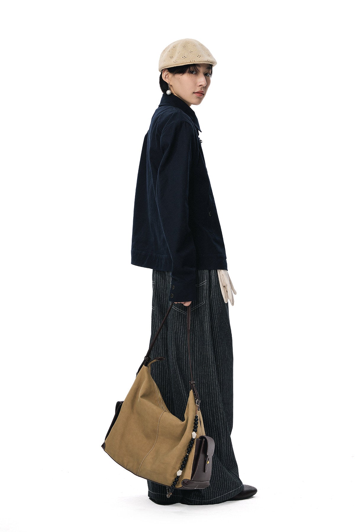 バックルディテール ウォッシュド ショートジャケット　N6490