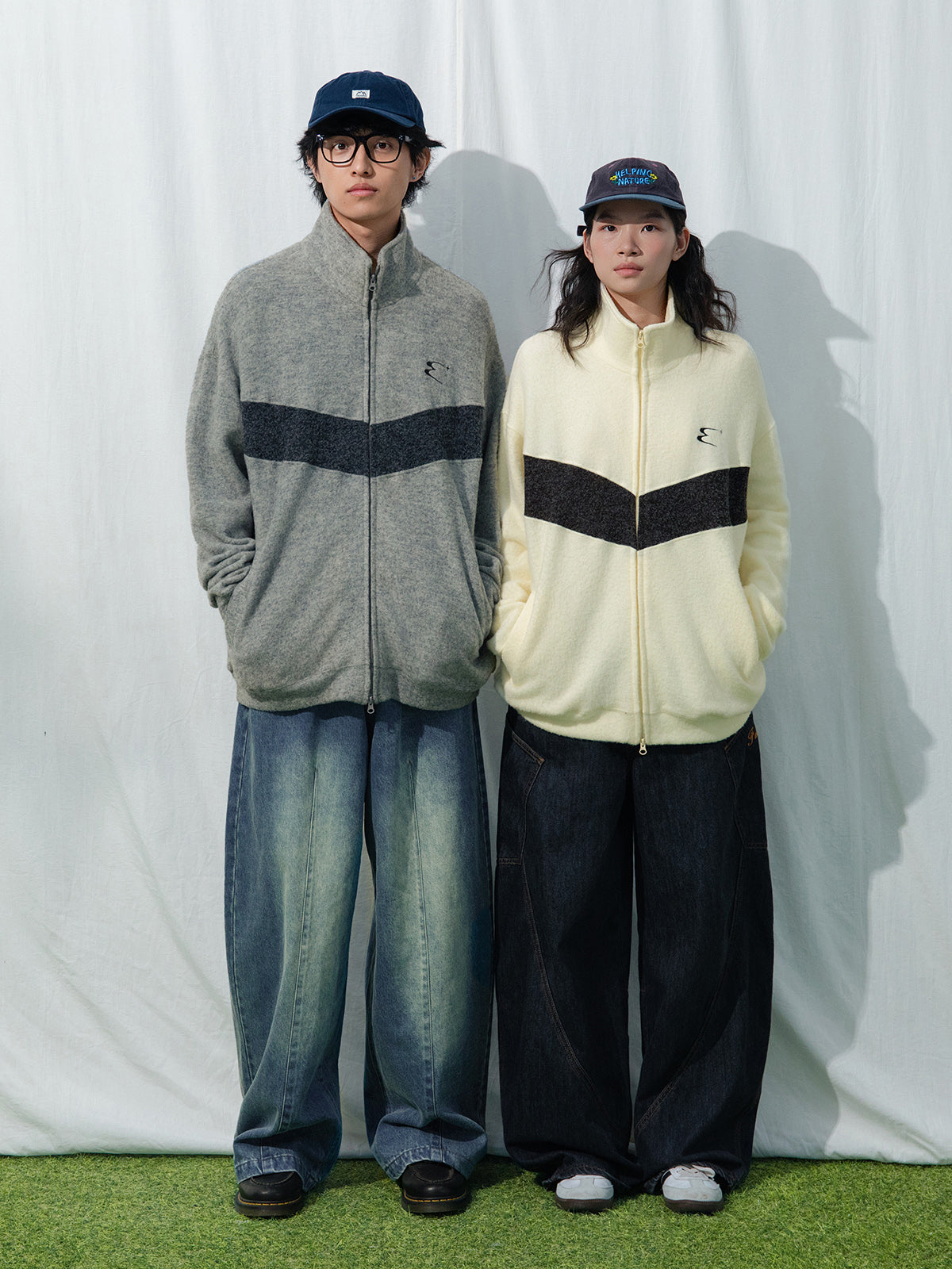 280Gラビットファーニットバイカラージップブルゾン　N6243