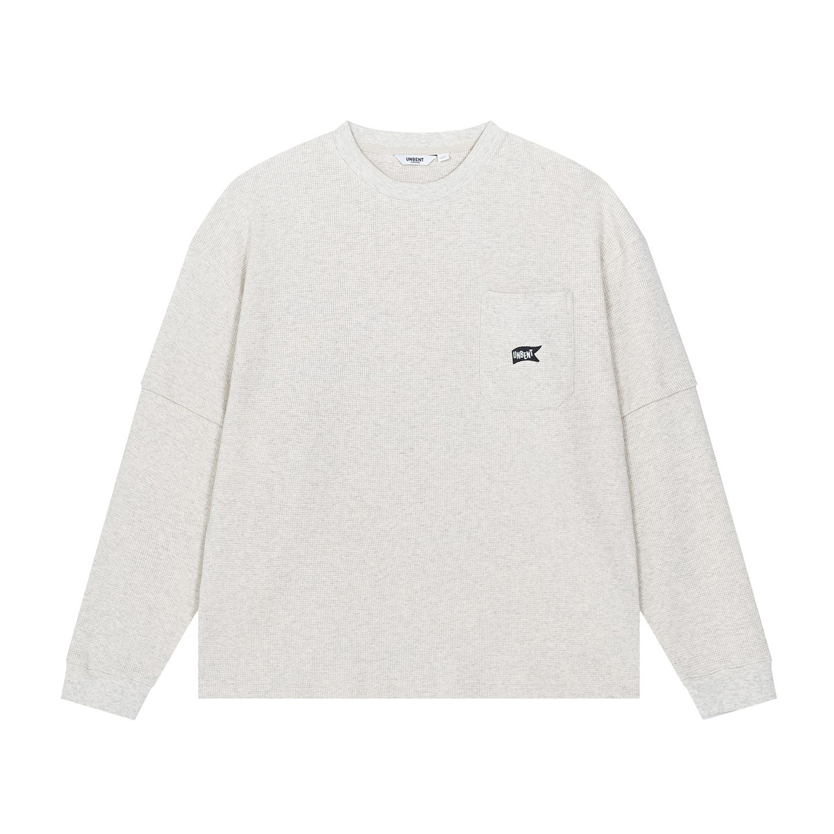 レイヤードポケット刺繍ワッフルロングTシャツ N7300