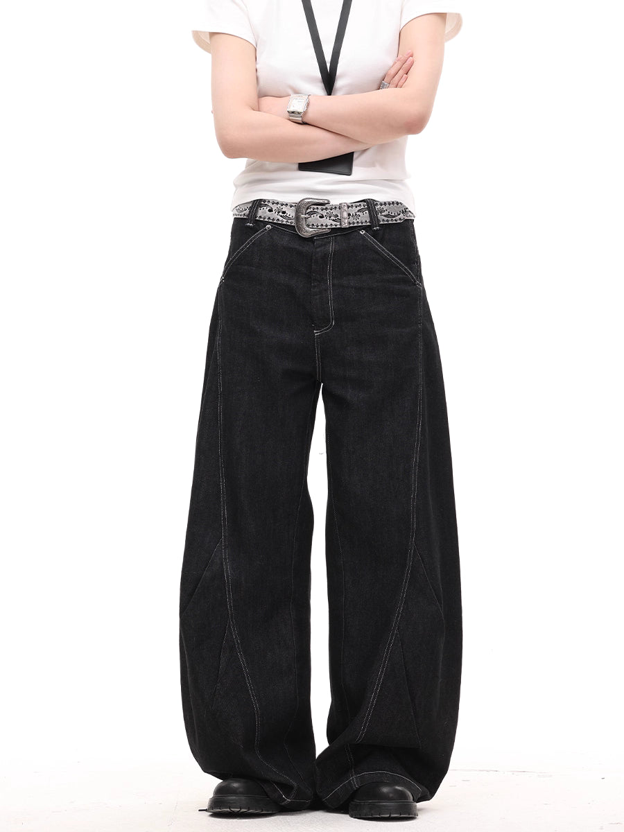 Curved-Silhouette Wide-Leg Jeans N6009