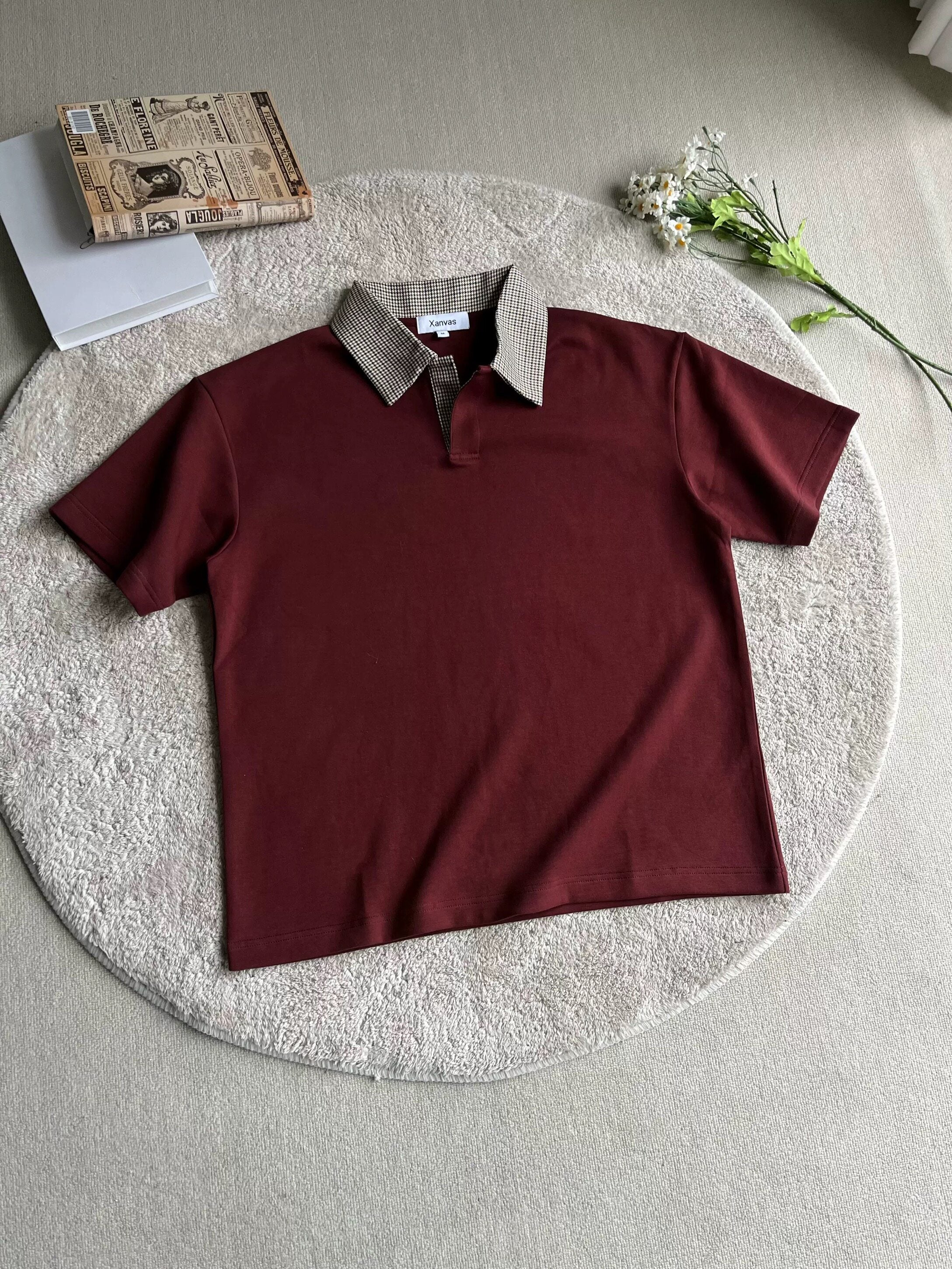 千鳥格子 切替 アイスタッチ ポロTシャツ　N6834