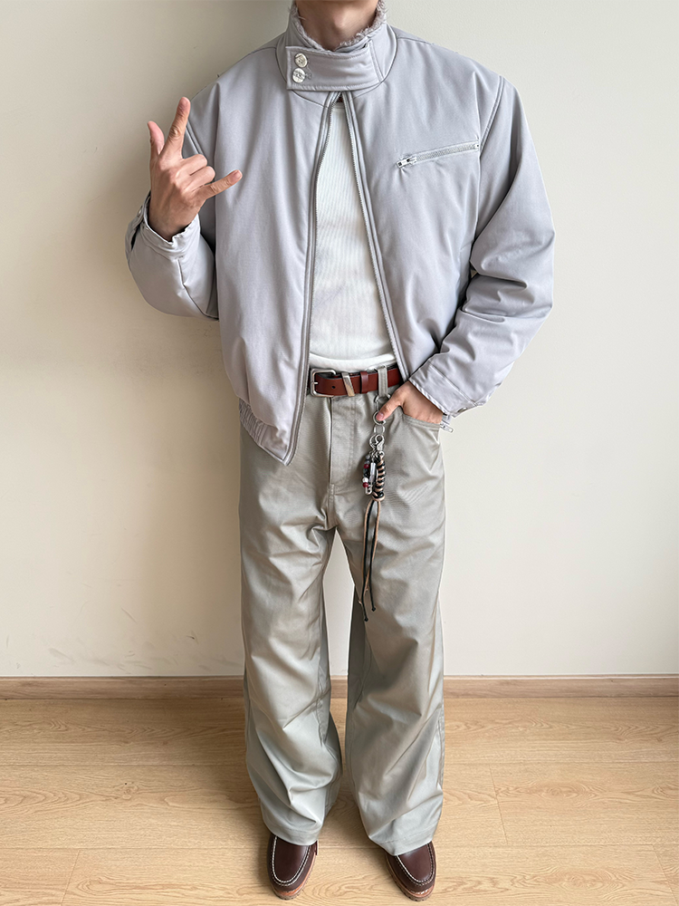 【3Mテック系中綿】ボアカラー・パデッドハリントンジャケット　N6235