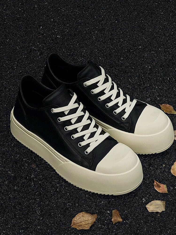 レザーアッパー 厚底ダービースニーカー N6466