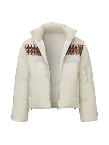 フェアアイル切替 シルクタッチウール ダウンブルゾン N6456