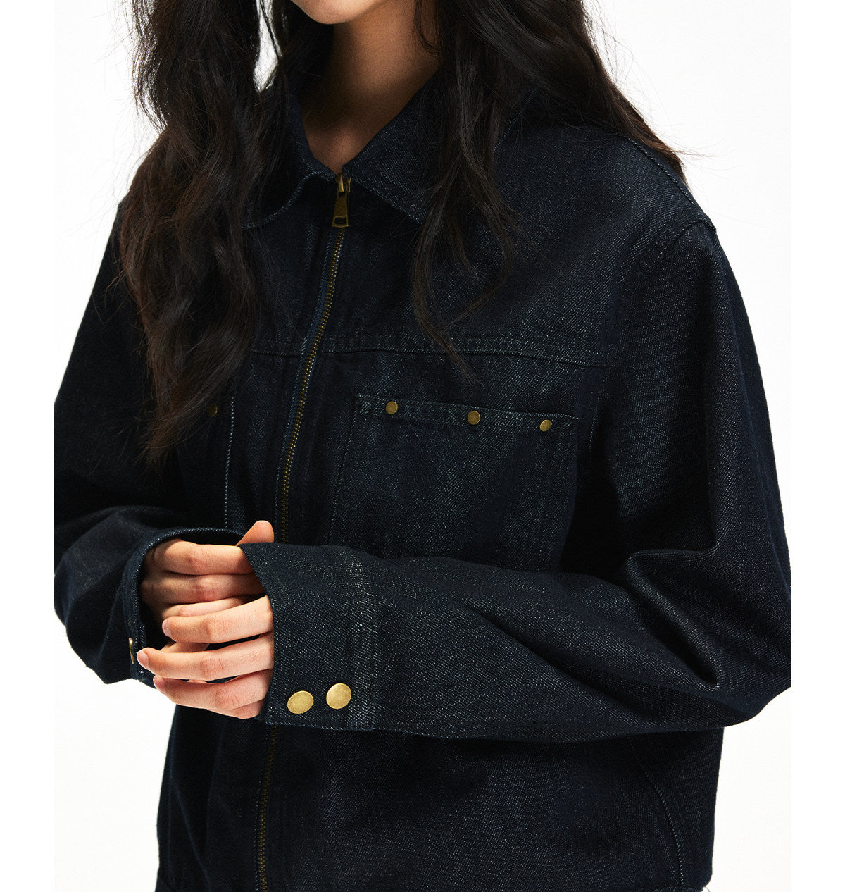 ショート丈 ブラックデニムジャケット N6644