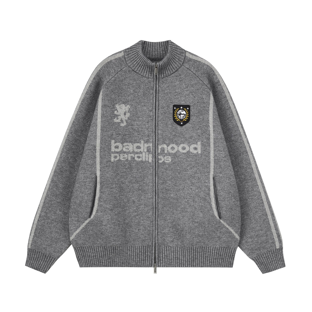 ワッペン＆ライン・ニットトラックジャケット N6003